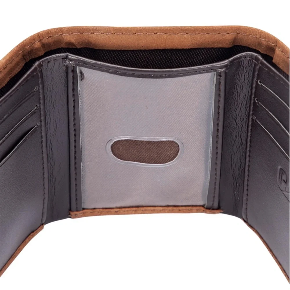 NWT CAT CATERPILLAR GENUINE LEATHER TRIFOLD WALLET WITH RFID SHIELD